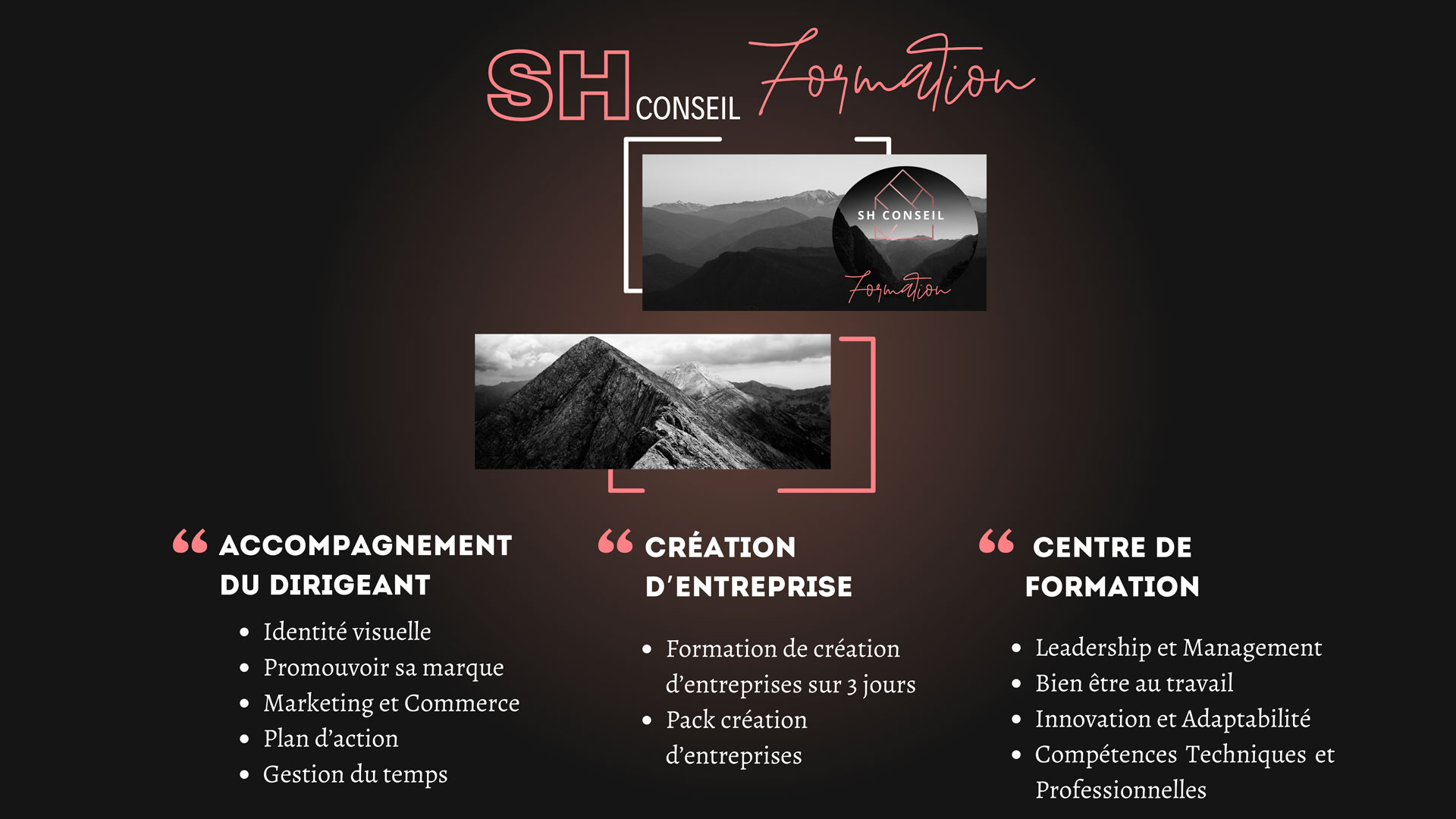 Mise en relation - SH Conseil Formation - missions