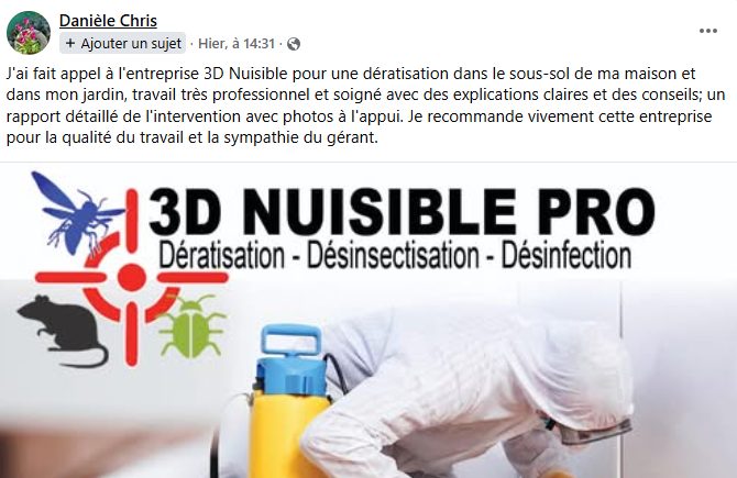 Témoignage sur Facebook